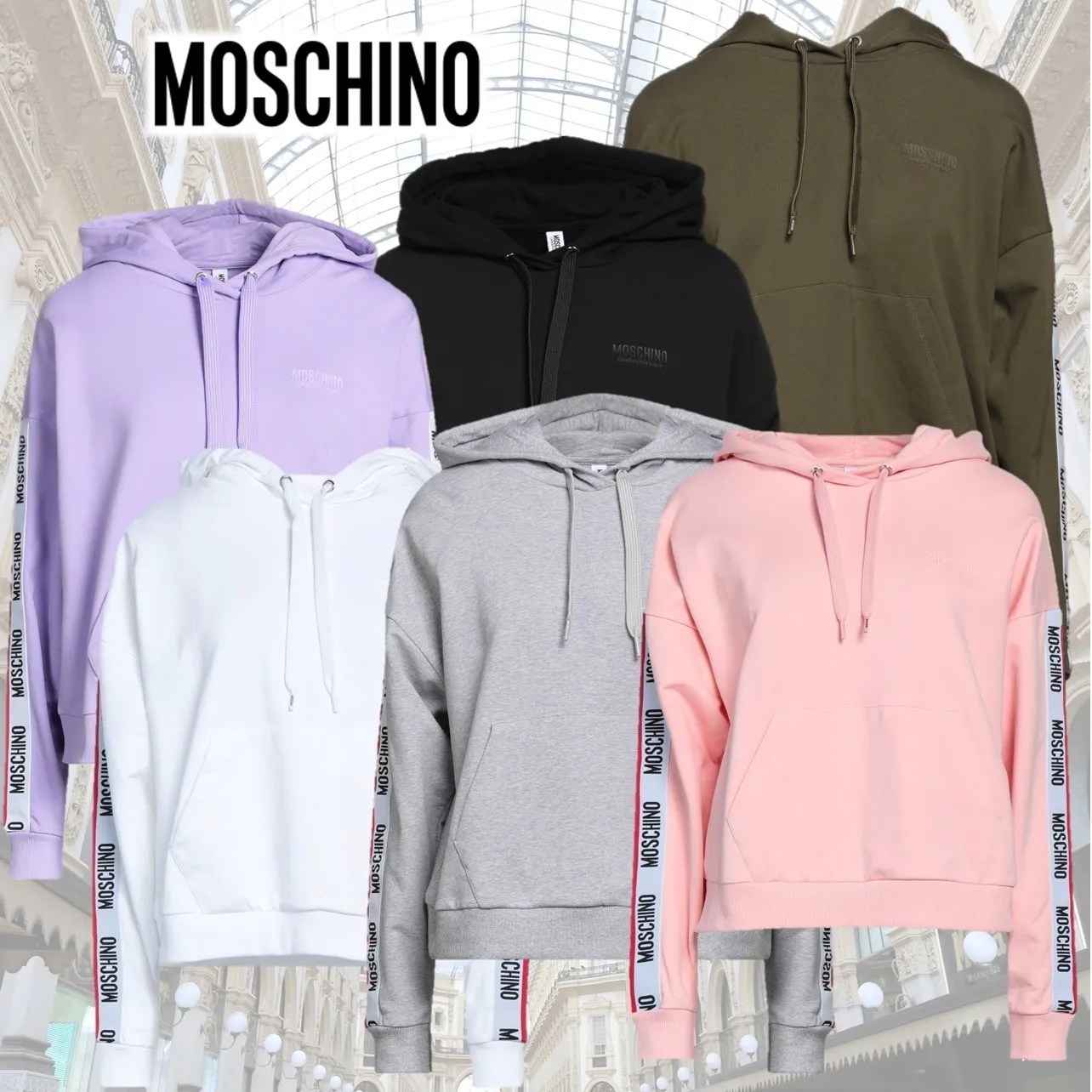 Moschino  |Unisex Street Style Long Sleeves Plain Cotton Logo