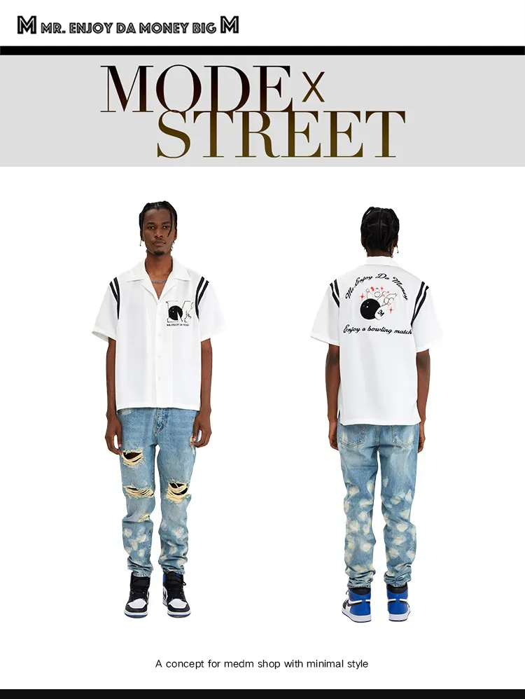 MR. ENJOY DA MONEY  |Button-down Unisex Enamel Blended Fabrics Street Style