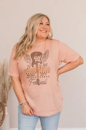 Nashville Festival Graphic Tee- Peach