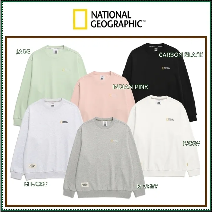 NATIONAL GEOGRAPHIC  |Unisex Street Style Long Sleeves Plain Logo