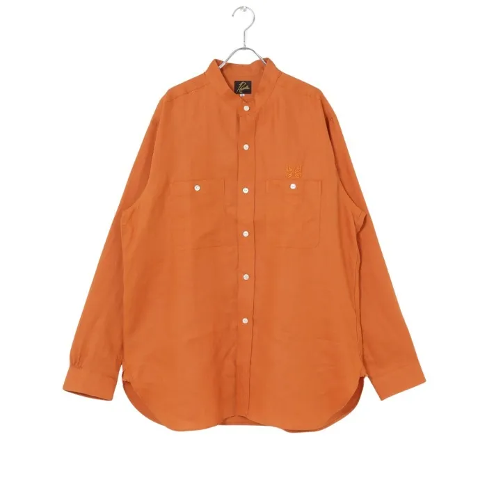 Needles  |Button-down Linen Street Style Long Sleeves Plain