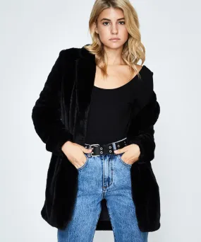 Neon Hart Zappa Faux Fur Coat Black