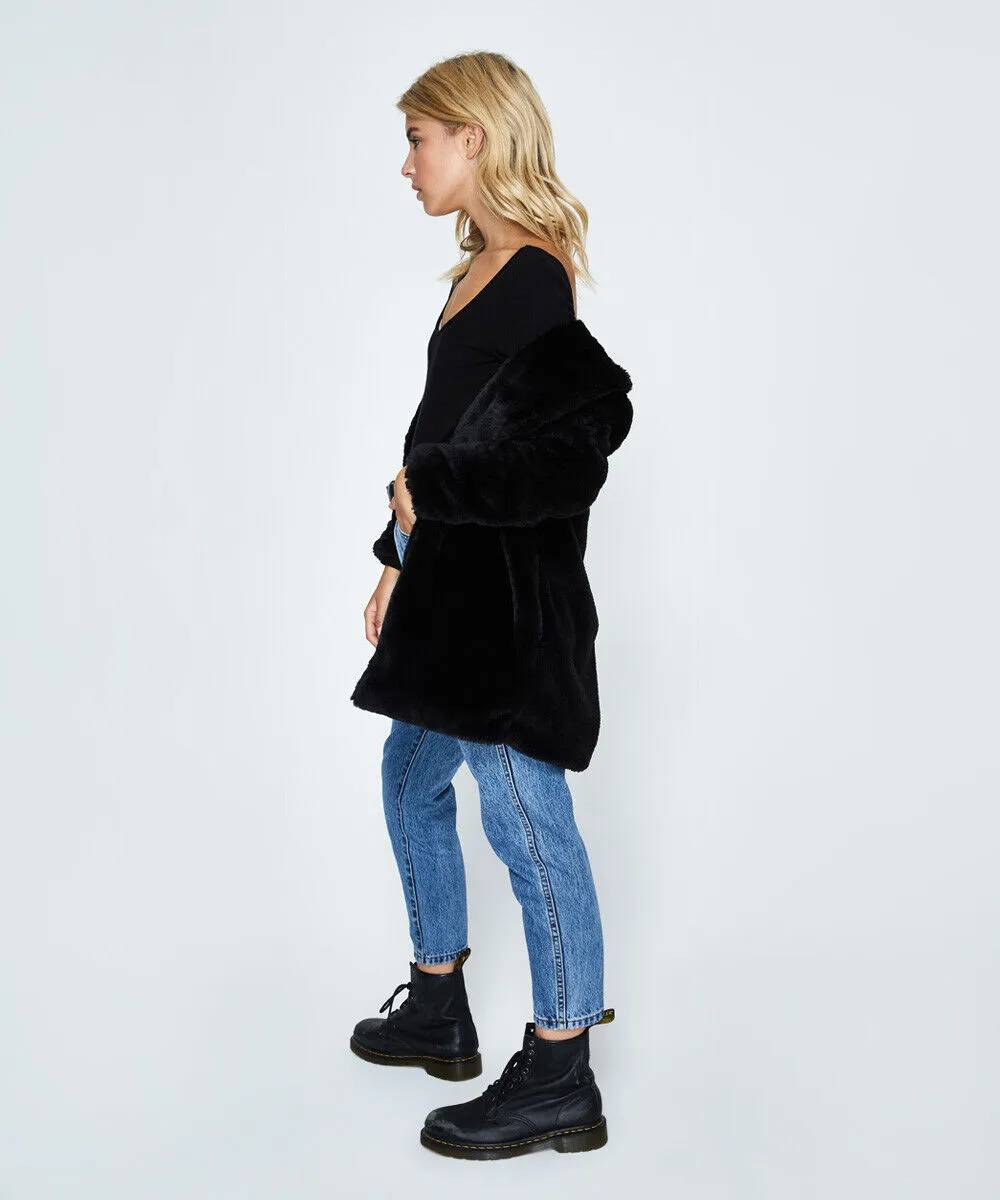 Neon Hart Zappa Faux Fur Coat Black