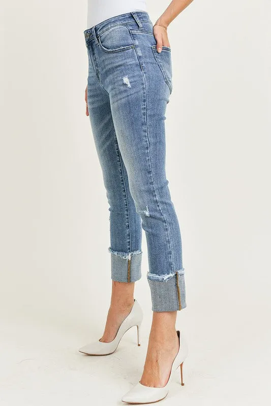 Never Lonely Cuffed Straight Jeans (L10)