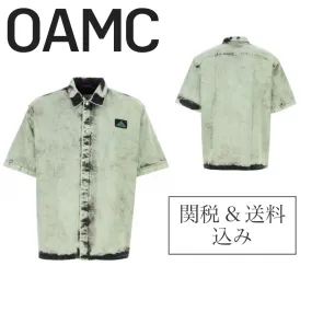 OAMC  |Button-down Unisex Denim Street Style Tie-dye Plain Cotton