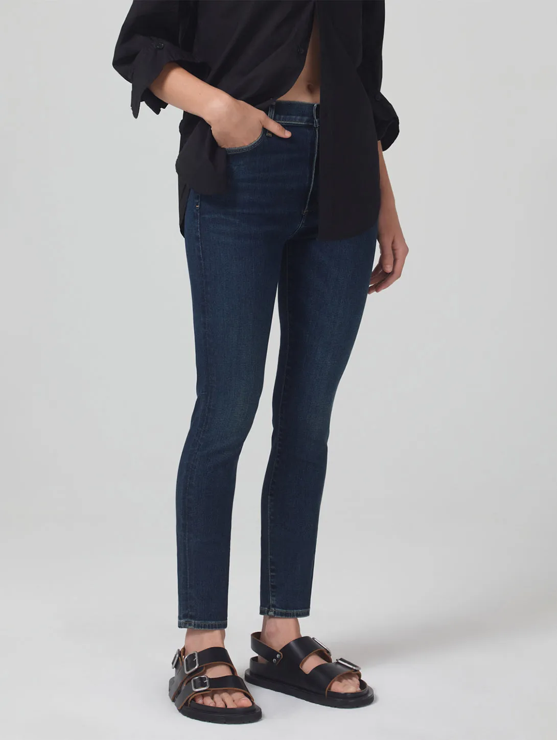 Olivia High Rise Slim Jean - Deep Dive