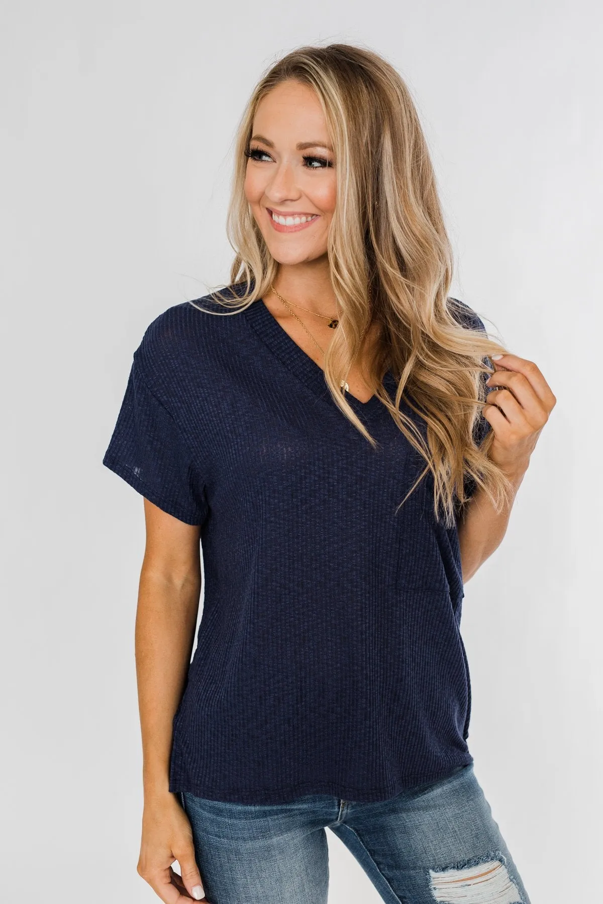 One Step Closer Lightweight Top- Navy