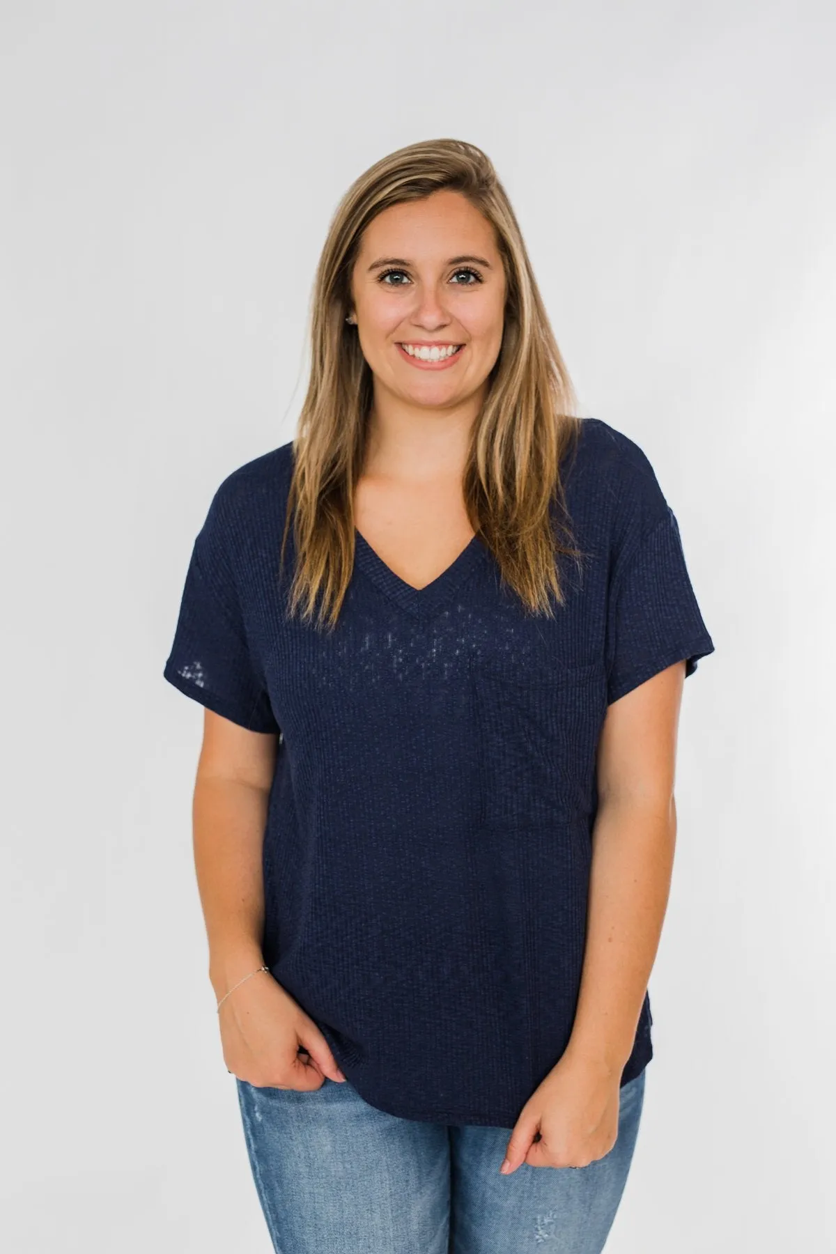 One Step Closer Lightweight Top- Navy