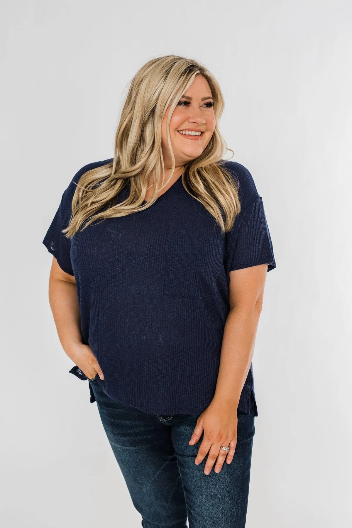 One Step Closer Lightweight Top- Navy