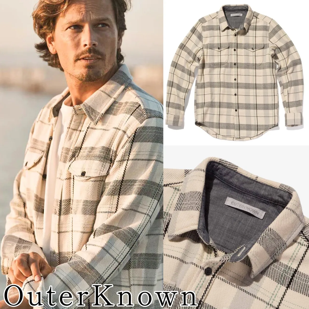 Outer known  |Button-down Other Plaid Patterns Unisex Street Style