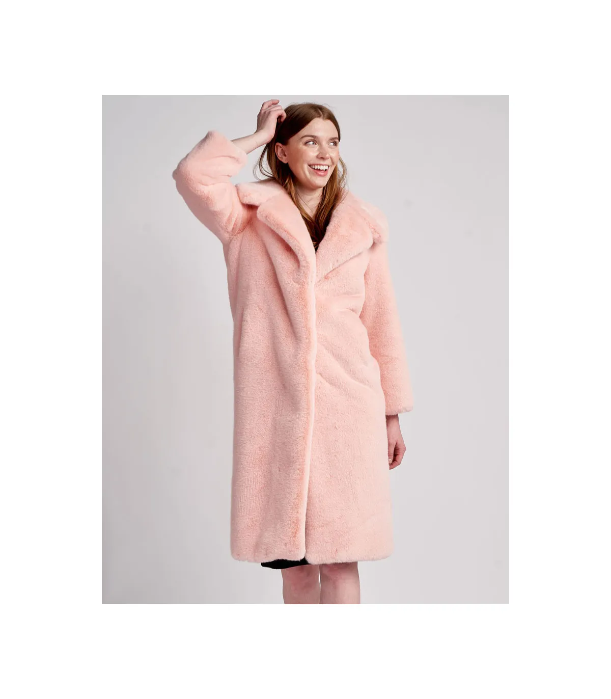 Paris Faux Fur Coat in Pink: FurHatWorld.com