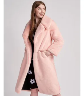 Paris Faux Fur Coat in Pink: FurHatWorld.com