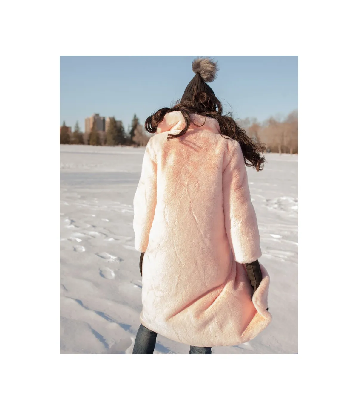 Paris Faux Fur Coat in Pink: FurHatWorld.com