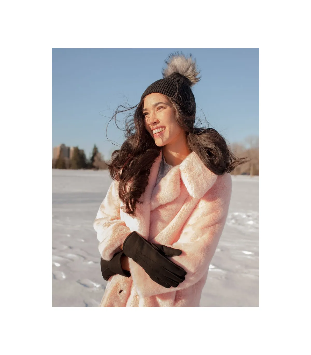 Paris Faux Fur Coat in Pink: FurHatWorld.com