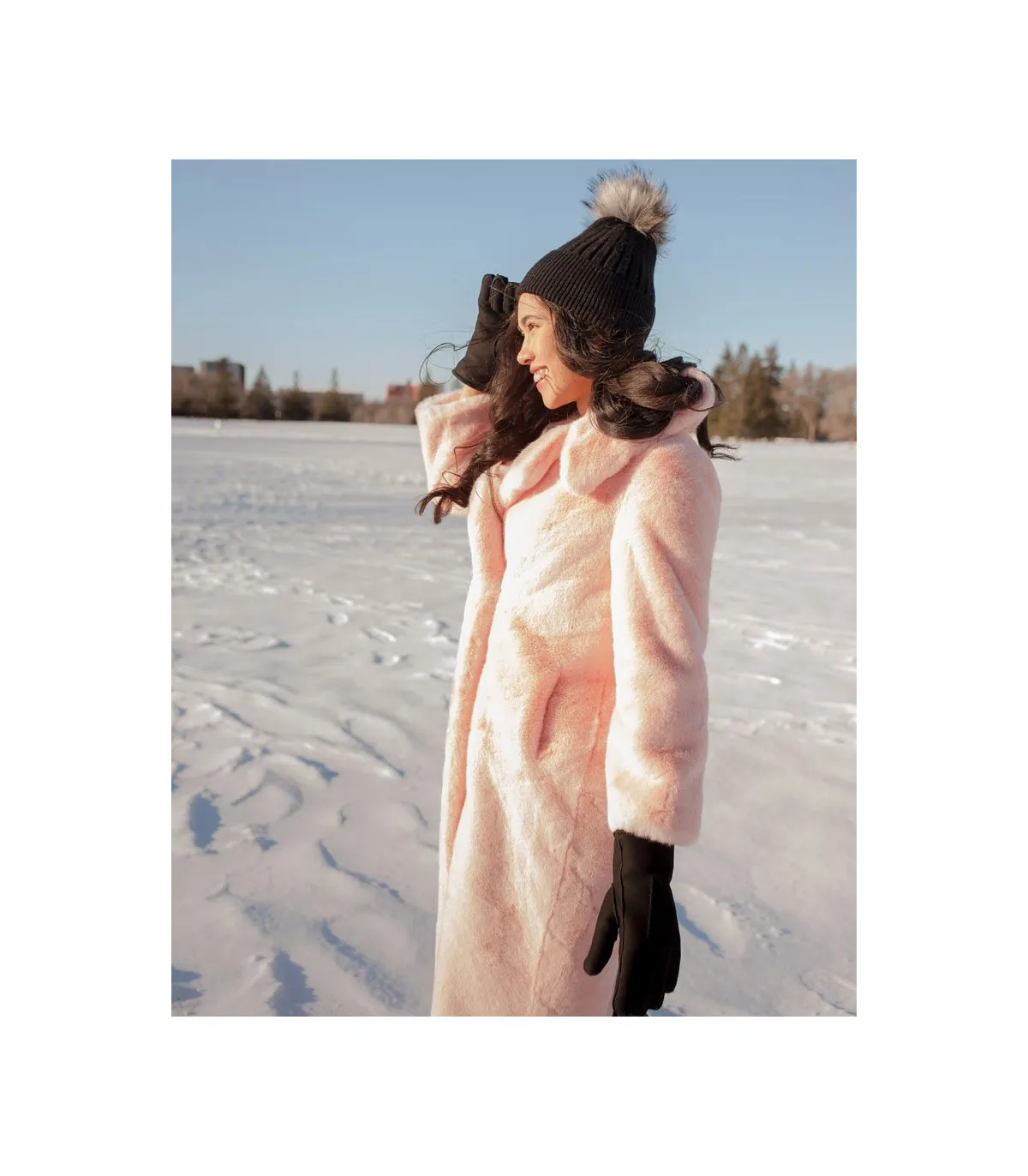 Paris Faux Fur Coat in Pink: FurHatWorld.com