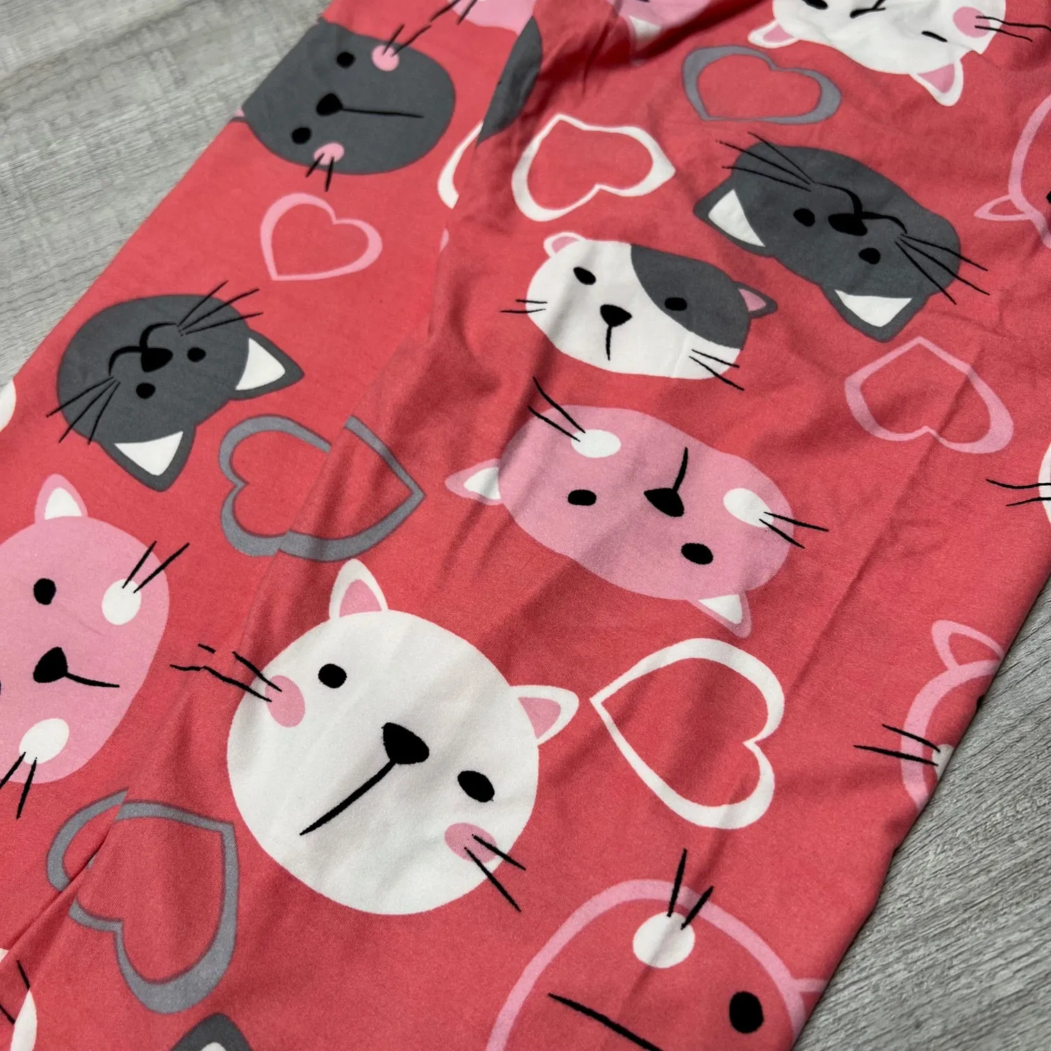 Pink Hello cat Print Leggings