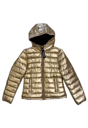 Piumino donna PYREX zip con cappuccio oro