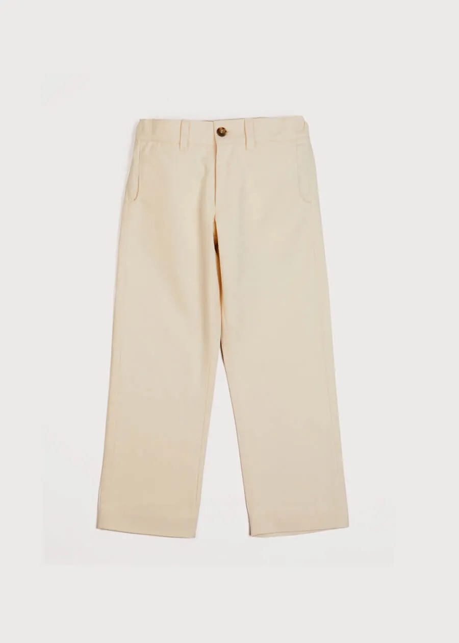 Pocket Detail Chino Trousers in Beige (4-10yrs)