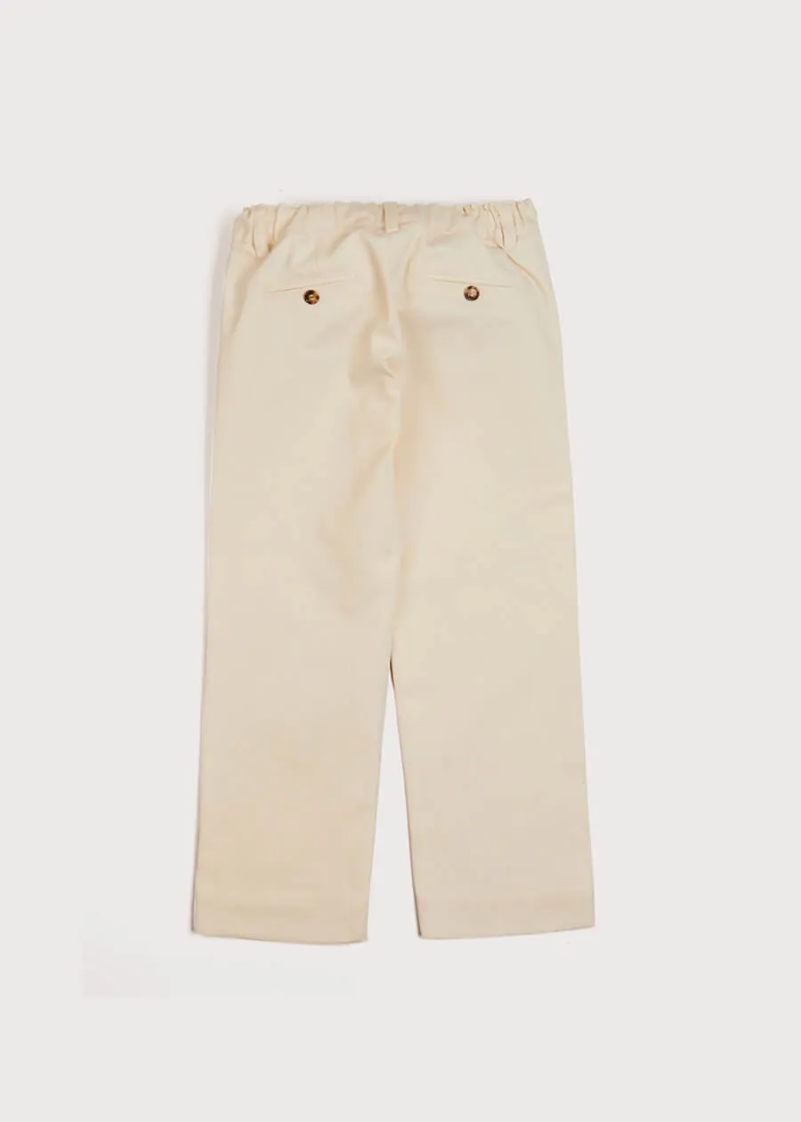 Pocket Detail Chino Trousers in Beige (4-10yrs)