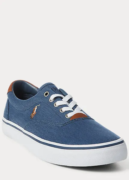 Polo Ralph Lauren-Thornton Washed Twill Sneakers - Newport Navy