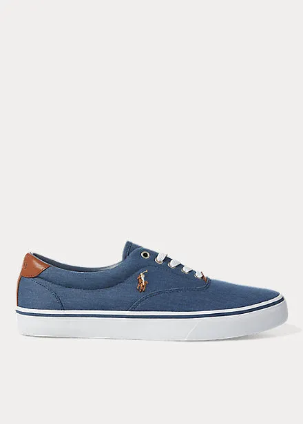 Polo Ralph Lauren-Thornton Washed Twill Sneakers - Newport Navy