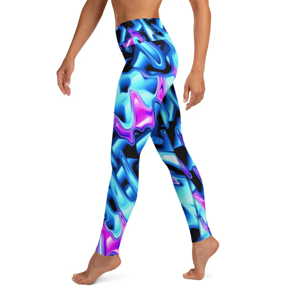 Psychedelic Vaporwave High-Waisted Yoga Leggings