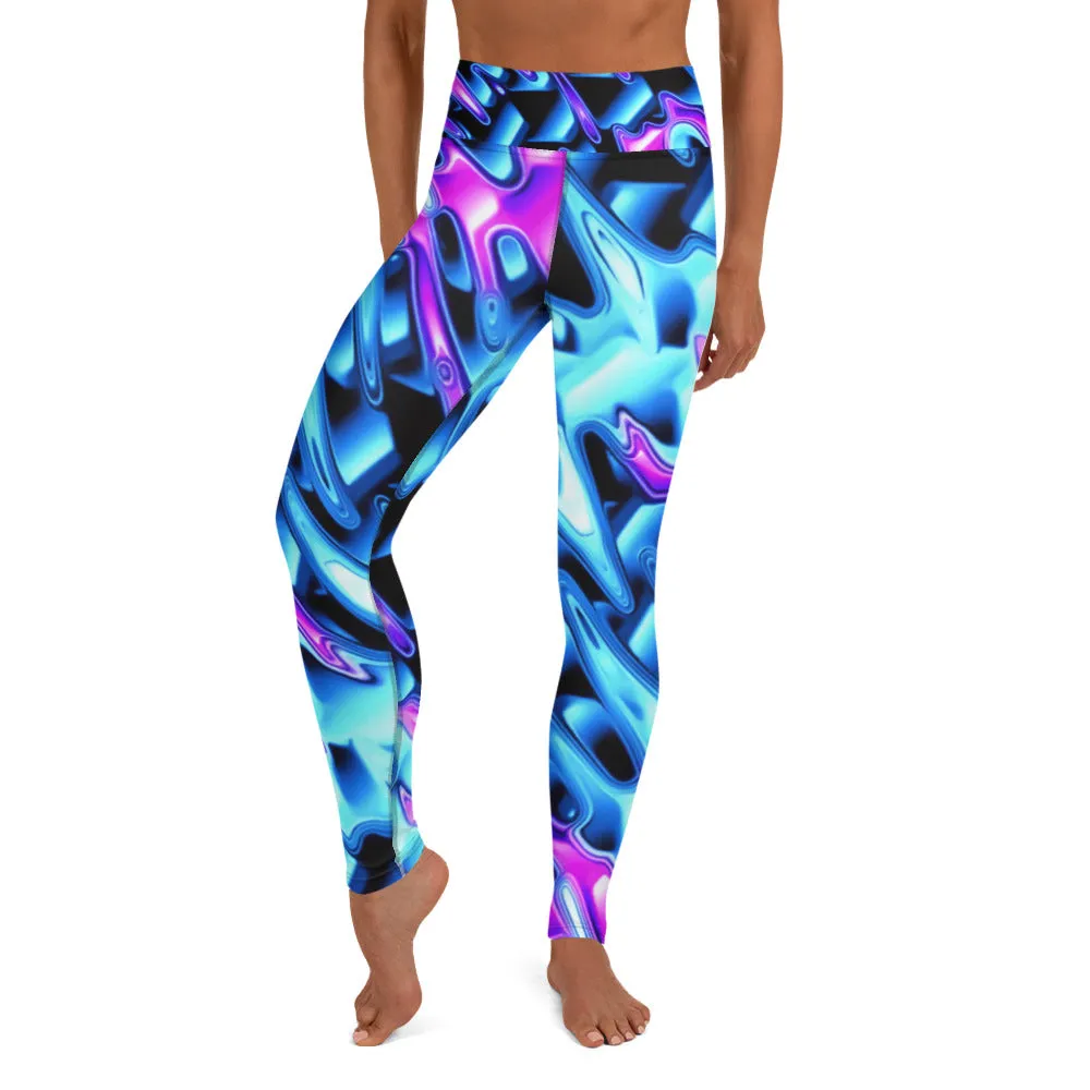 Psychedelic Vaporwave High-Waisted Yoga Leggings