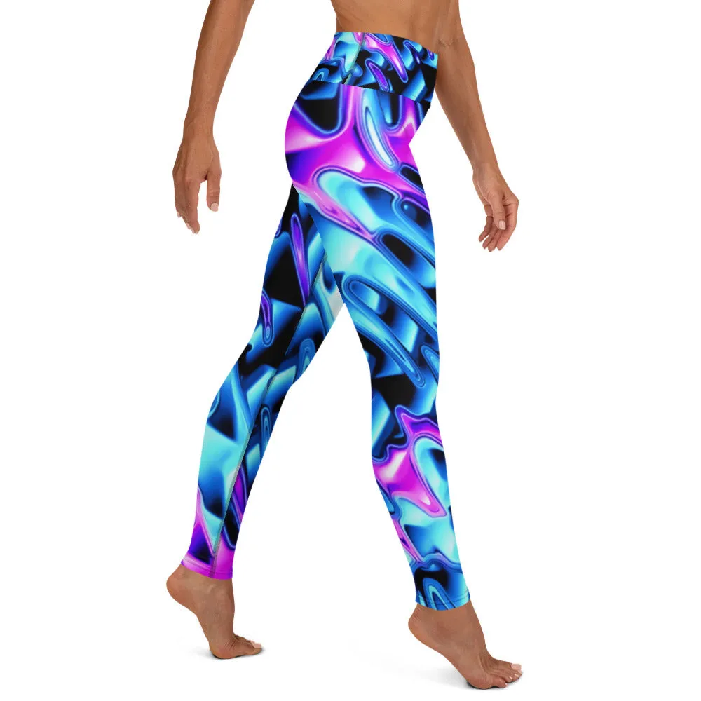 Psychedelic Vaporwave High-Waisted Yoga Leggings