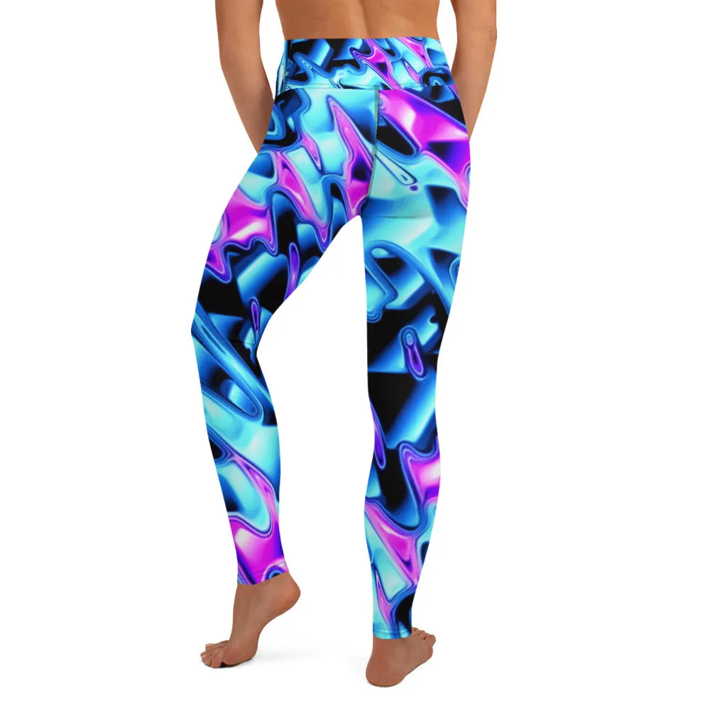 Psychedelic Vaporwave High-Waisted Yoga Leggings