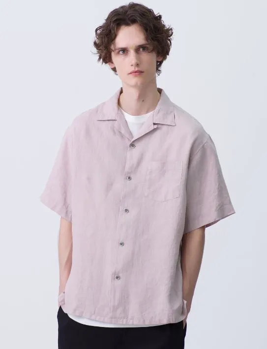 Ron Herman  |Button-down Linen Street Style Plain Short Sleeves