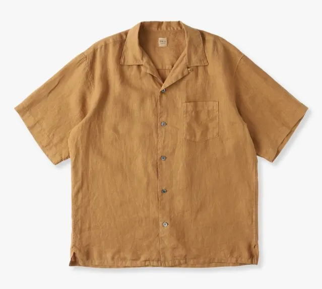 Ron Herman  |Button-down Linen Street Style Plain Short Sleeves