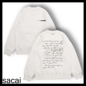 sacai  |Crew Neck Unisex Street Style Collaboration Long Sleeves