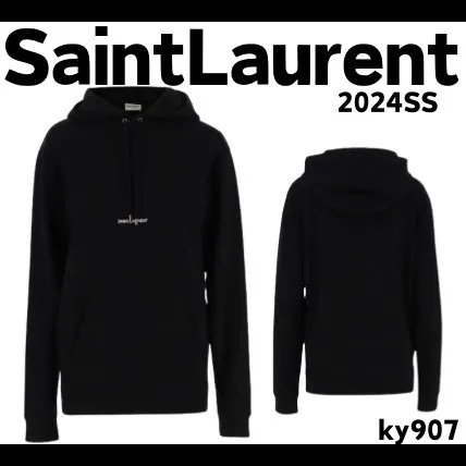 Saint Laurent  |Street Style Long Sleeves Plain Cotton Logo