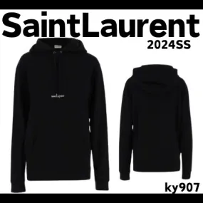 Saint Laurent  |Street Style Long Sleeves Plain Cotton Logo