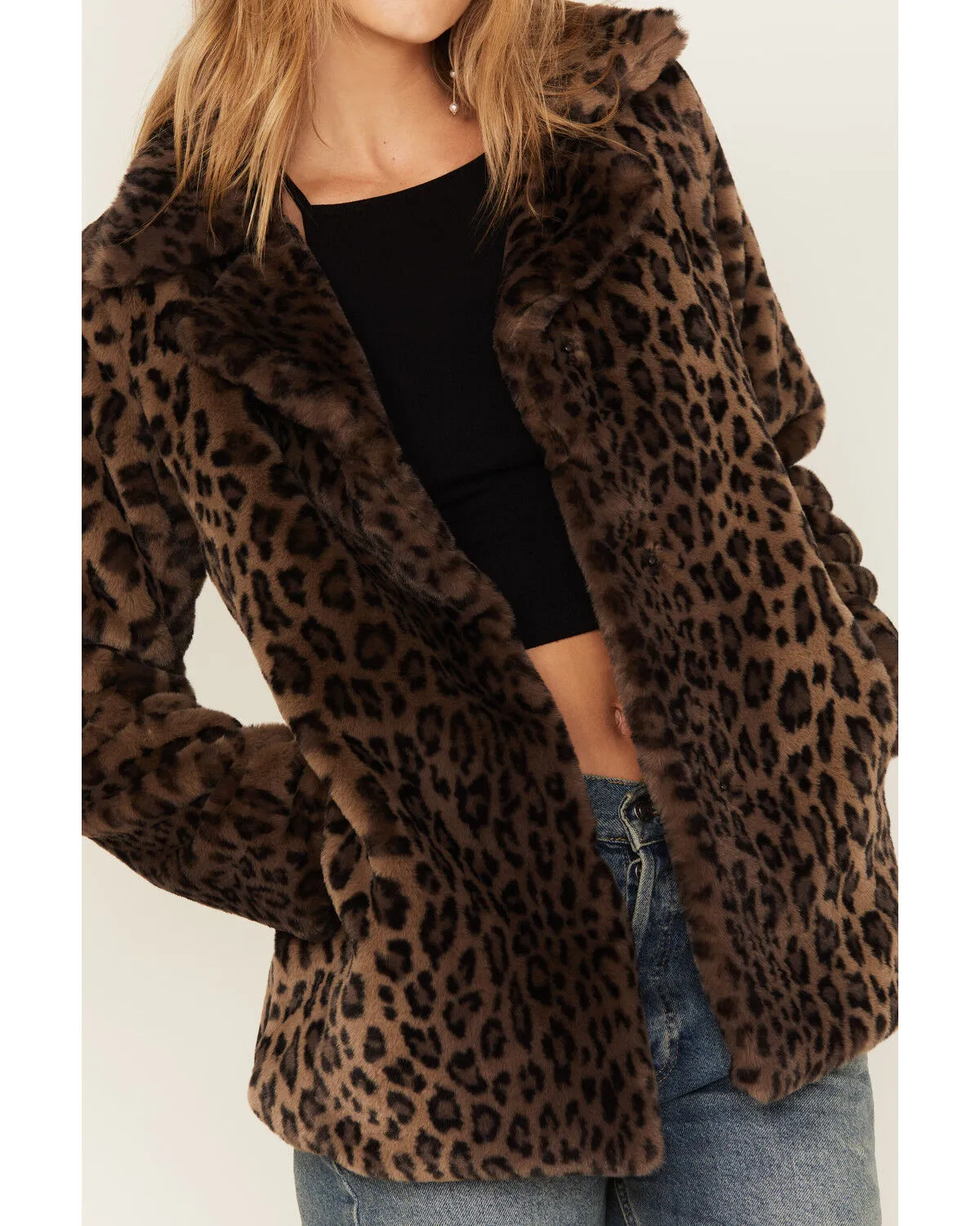 Shyanne Women's Leopard Print Faux Fur Coat