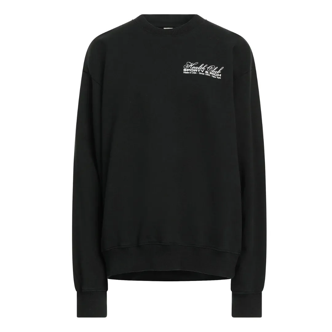 Sporty & Rich  |Crew Neck Unisex Street Style Long Sleeves Plain Cotton Logo