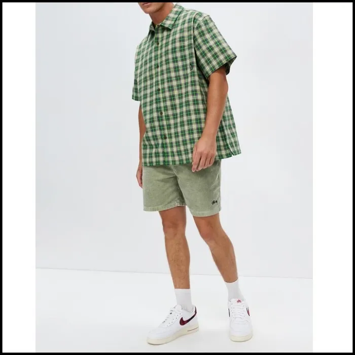 STUSSY  |Button-down Other Plaid Patterns Street Style Cotton