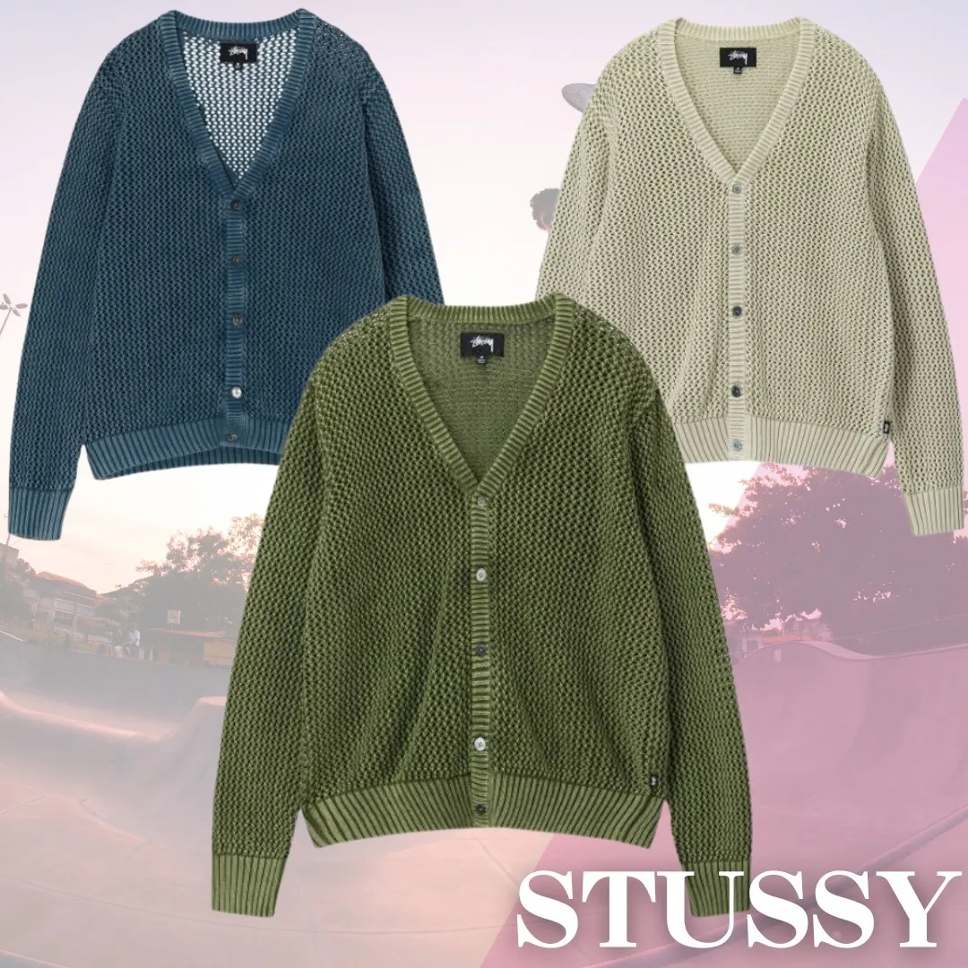 STUSSY  |Button-down Street Style Plain Cotton Oversized Khaki