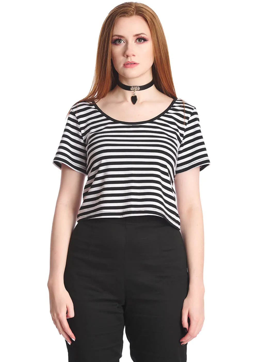 Sweet Yet Spooky Stripe Top White Black