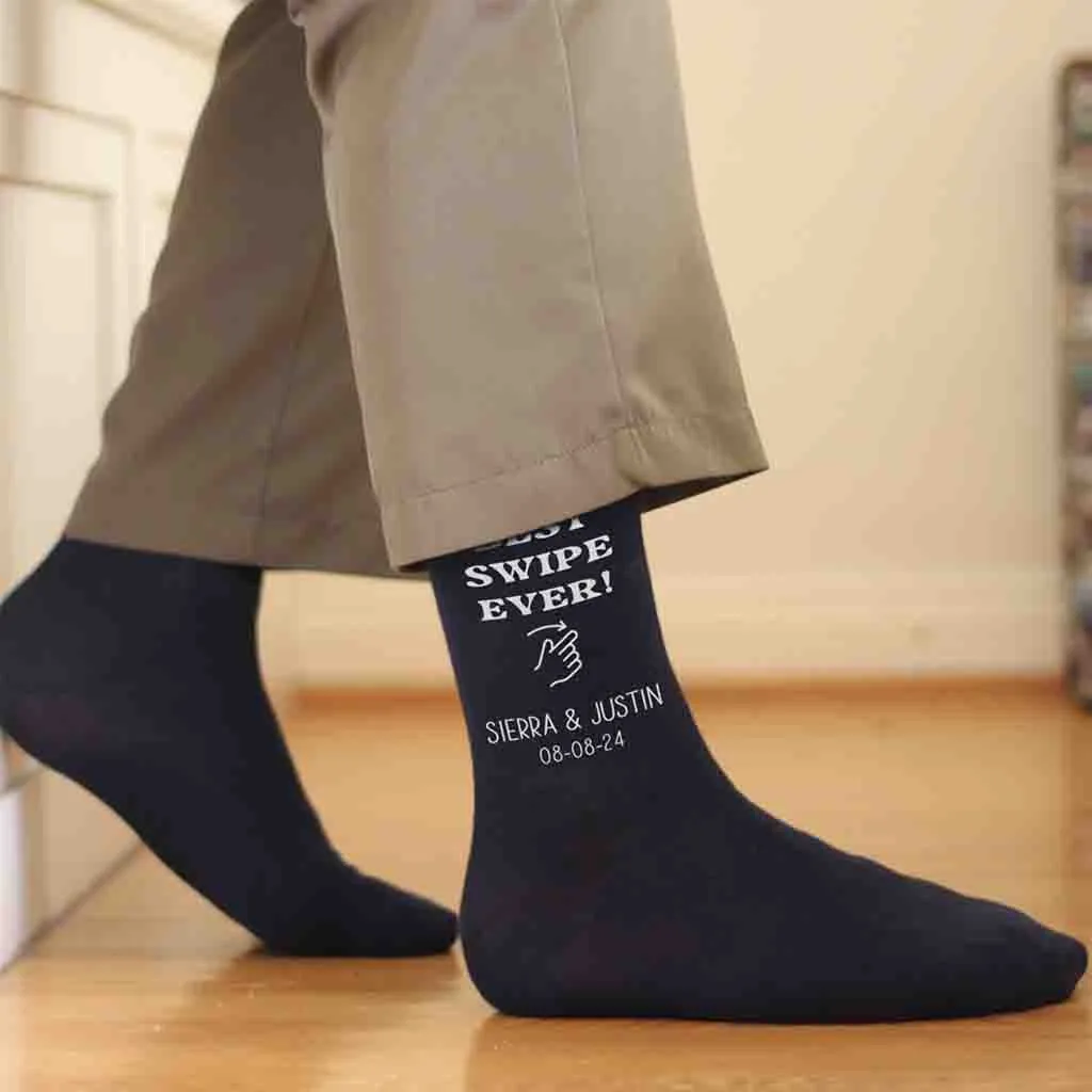 Swipe Right Personalized Socks for the Groom