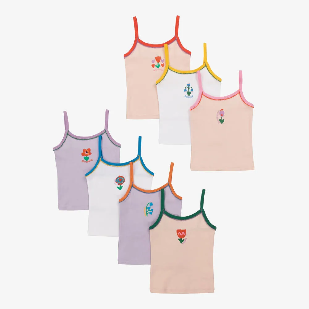 Teen Girls Colourful Cotton Vests (7 Pack)