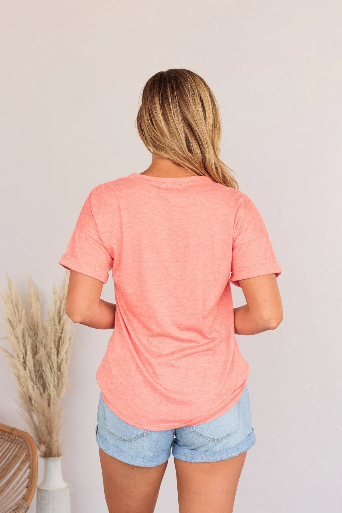 The Night Takes Us Away Top- Coral