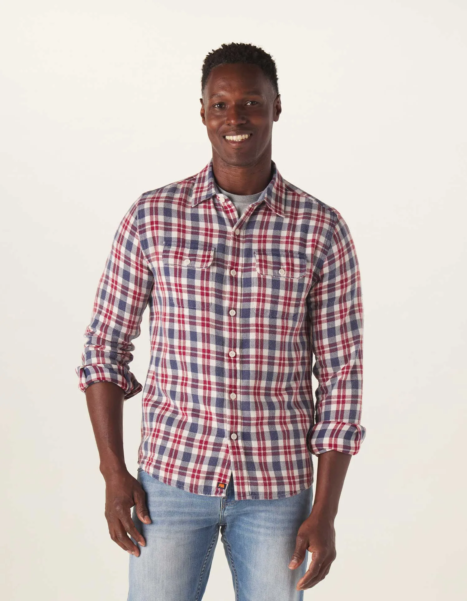 The Normal Brand Mountail Overshirt - White Plaid