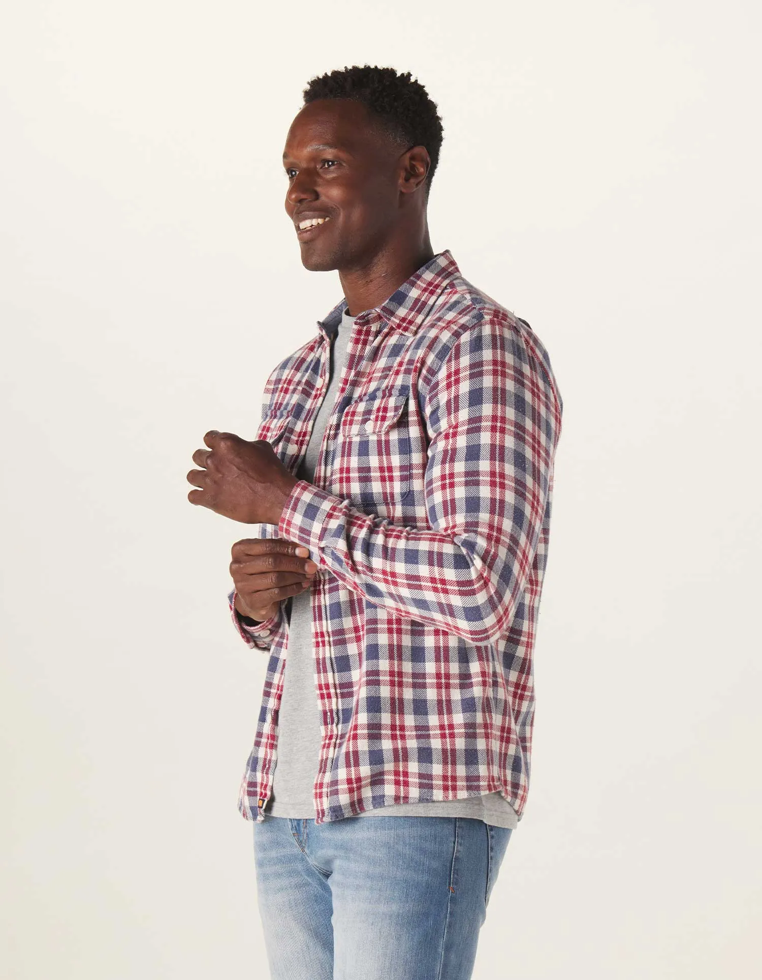 The Normal Brand Mountail Overshirt - White Plaid