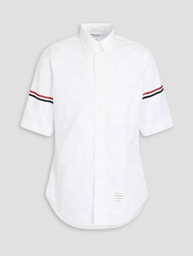 THOM BROWNE  |Button-down Street Style Plain Cotton Short Sleeves