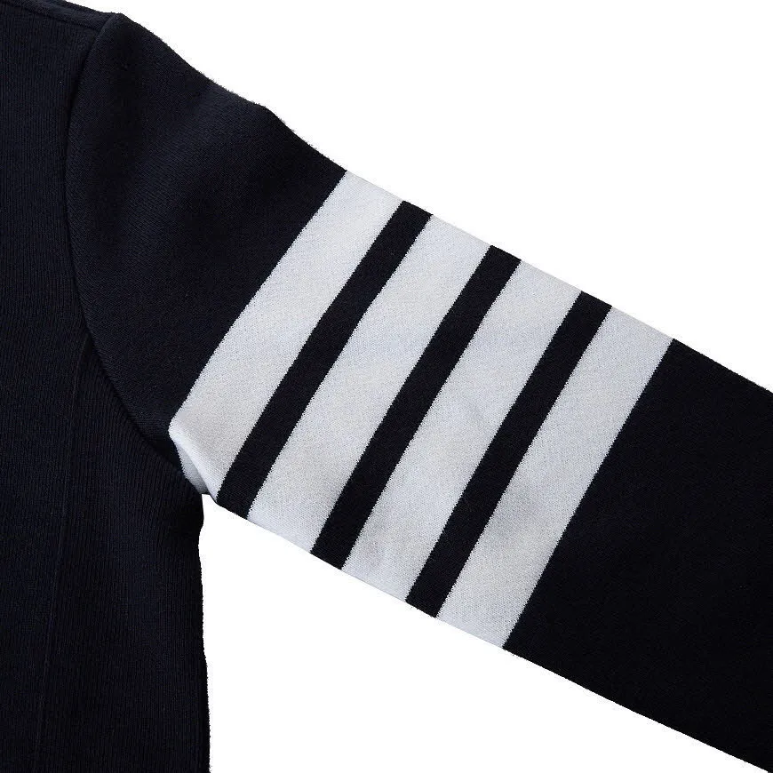 THOM BROWNE  |Crew Neck Stripes Street Style Long Sleeves Plain Logo