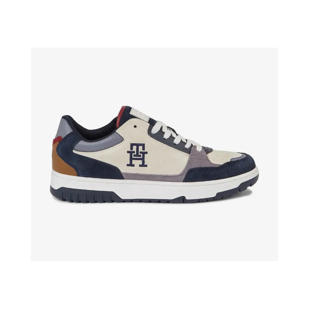 Tommy Hilfiger Fm04822 Ftw Th Basket Better Suede Mix Navy