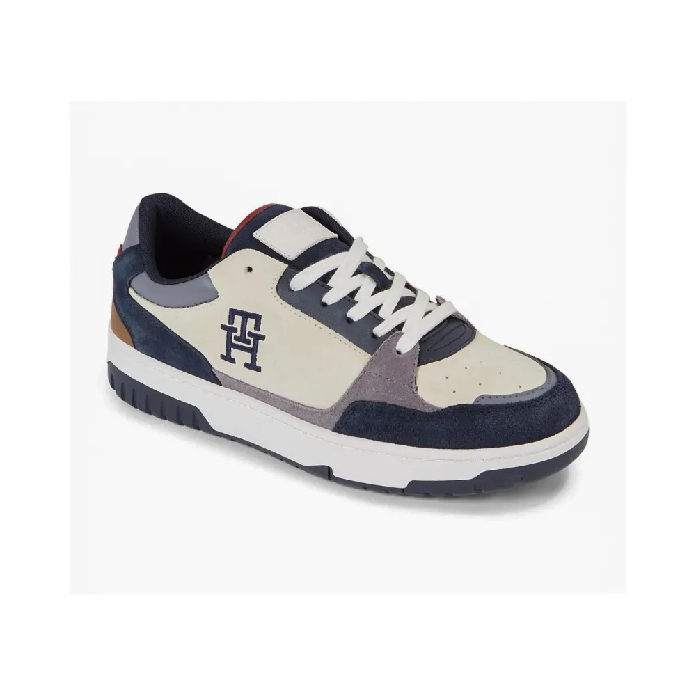 Tommy Hilfiger Fm04822 Ftw Th Basket Better Suede Mix Navy