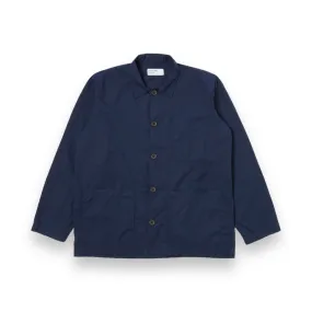 Universal Works Bakers Overshirt 30680 organic fine poplin navy