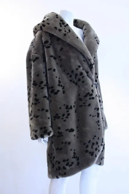 Vintage 80's Animal Print Faux Fur Coat